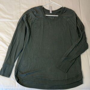 Athleta Green-Grey Long Sleeve Soft-spun Shirt, XL